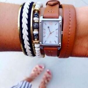Stella & Dot Illuminate Cuff - Black White Gold ~ Mother Daughter Sister
